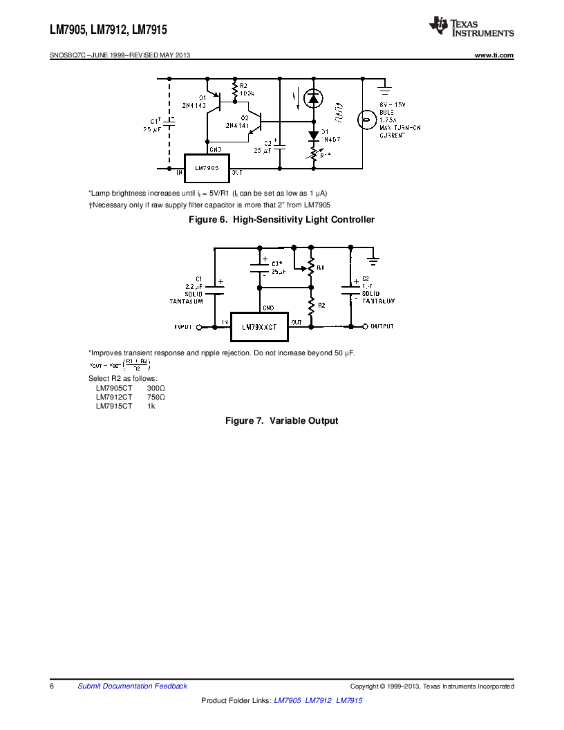 5a to220-3, lm7912ct datasheet预览 第6页