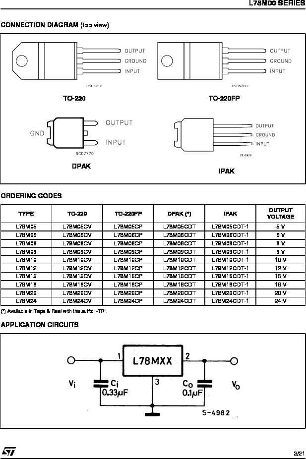 5a to-220, l78m15cv datasheet预览 第3页